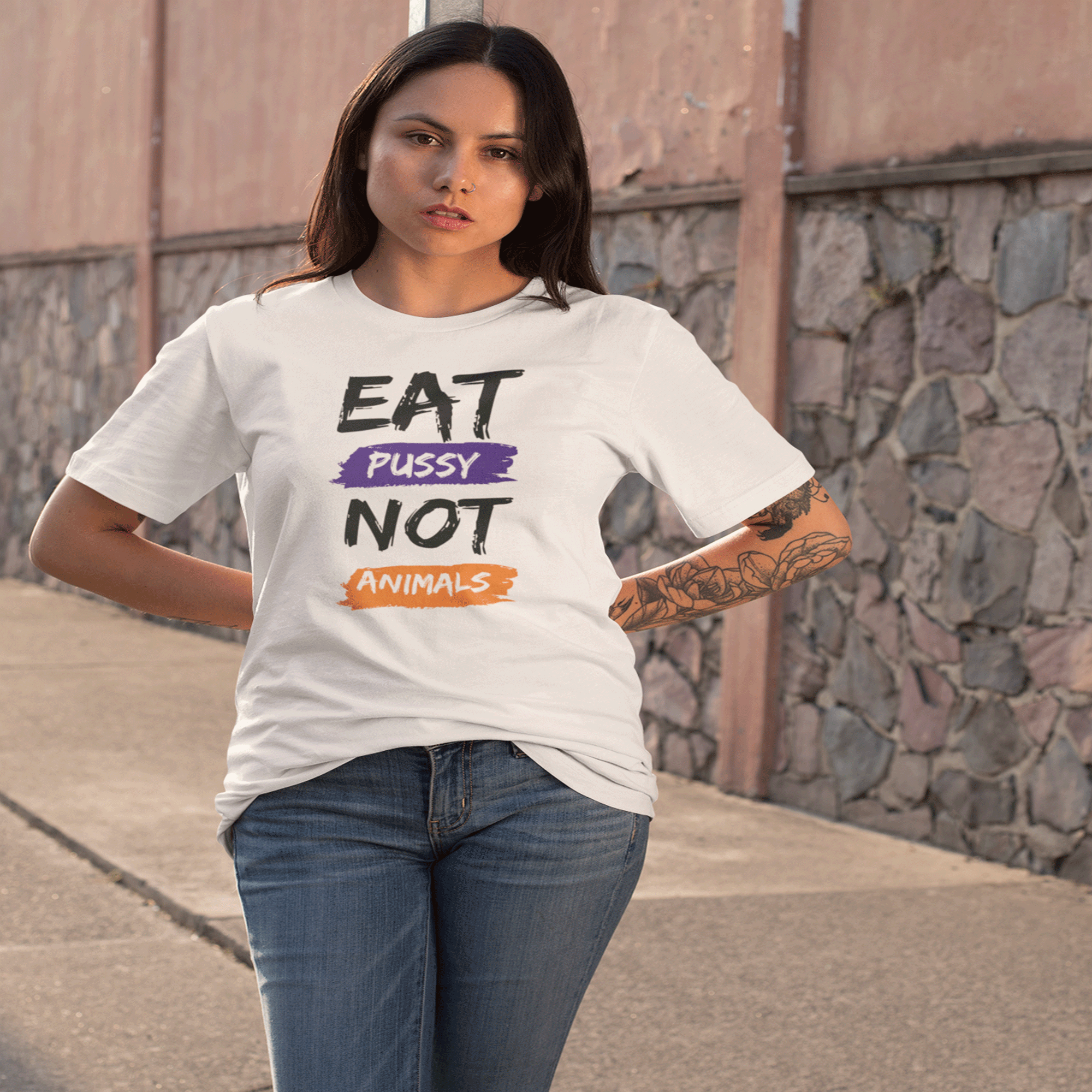 eat-pussy-not-animals-white-tee-1 eat pussy