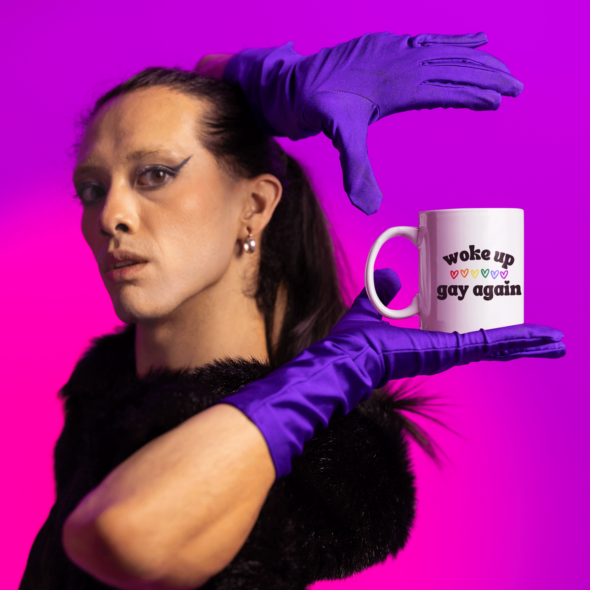 woke up gay again funny mug