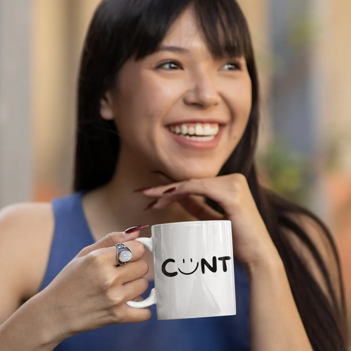 smiley cunt mug