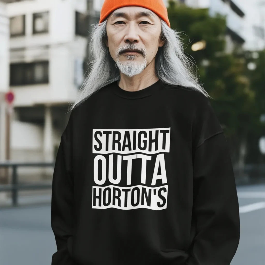 straight outta hortons black sweat 5